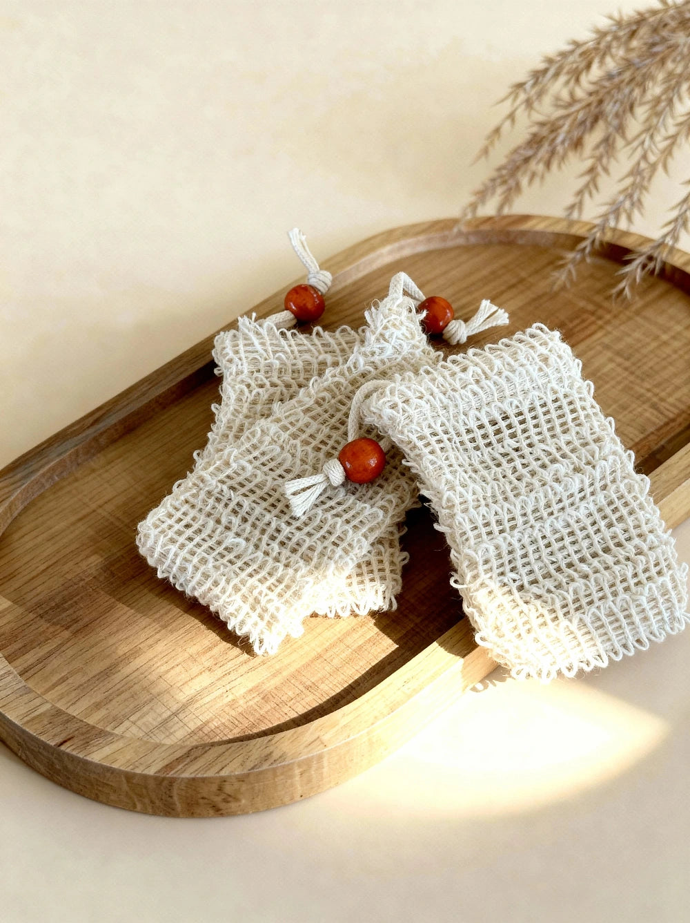 Dabīgā materiāla ziepju maisiņš, videi draudzīgs aksesuārs vannas istabai, Zero Waste dāvana, MarreDeco roku darbs