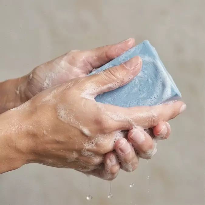 Attīrošas zilo mālu ziepes sejas un ķermeņa kopšanai, roku mazgāšana ar dabīgām putām no marredeco kolekcijas