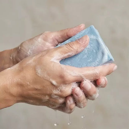 Attīrošas zilo mālu ziepes sejas un ķermeņa kopšanai, roku mazgāšana ar dabīgām putām no marredeco kolekcijas